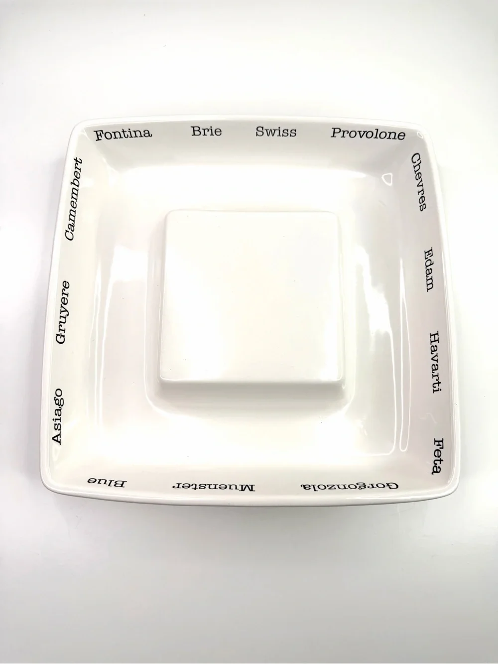 Mudpie White Square Ceramic Cheese Charcuterie Serving Platter